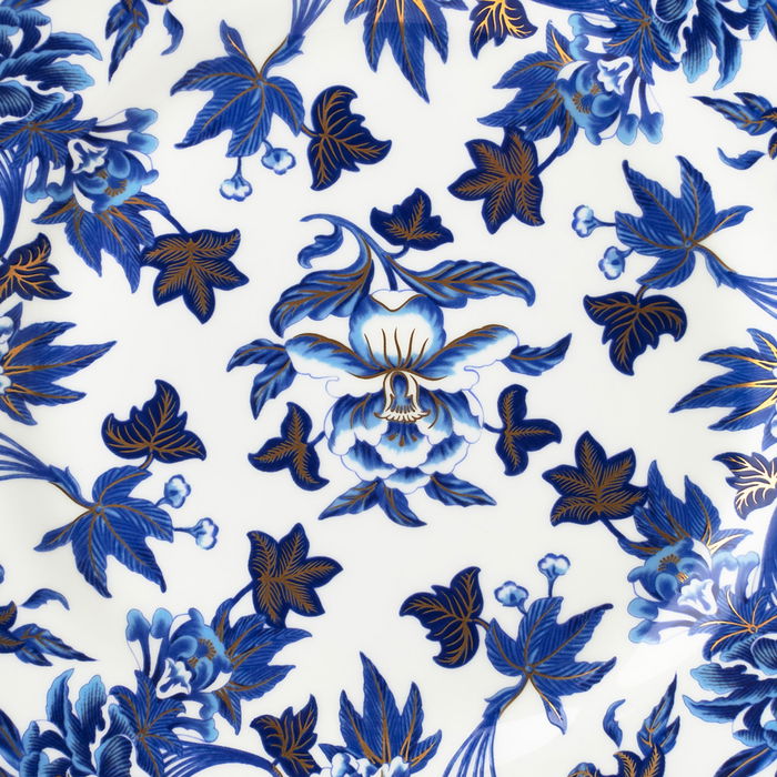 Wedgwood Plato Pastas Hibiscus 20 cm (4 Unidades) con Franjas de Oro de 22 Quilates